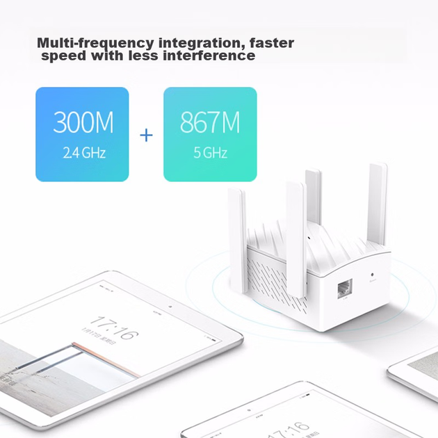 Дводіапазонний підсилювач WiFi TP-LINK AC1200, бездротовий розширювач сигналу, ретранслятор, підсилювач сигналу маршрутизатора, покращувач бездротової мережі, TL-WDA6332RE - зображення 4