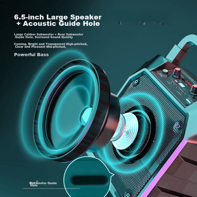 Колонка Newmine K97 Bluetooth потужна, для вулиці, з мікрофоном, караоке - зображення 3
