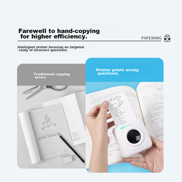 Miaomiaoji Home Error Correction Printer P1 Ultra-Clear Mini Portable Student Homework Helper Error Organizer Pocket Photo Thermal Printer White - изображение 5