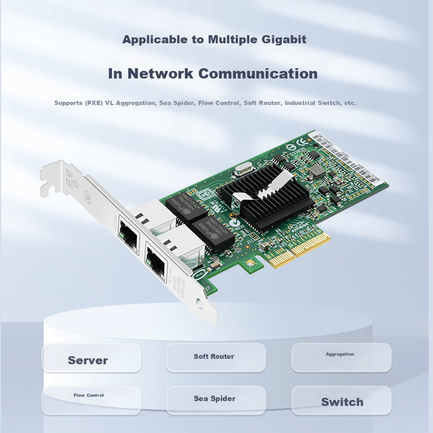 EB-LINK Intel 82571 Chip PCI-E X4 Gigabit Dual-Port Server Network Card, 2 Network Ports, EXPI9402PT Machine Vision Industrial Camera - изображение 3