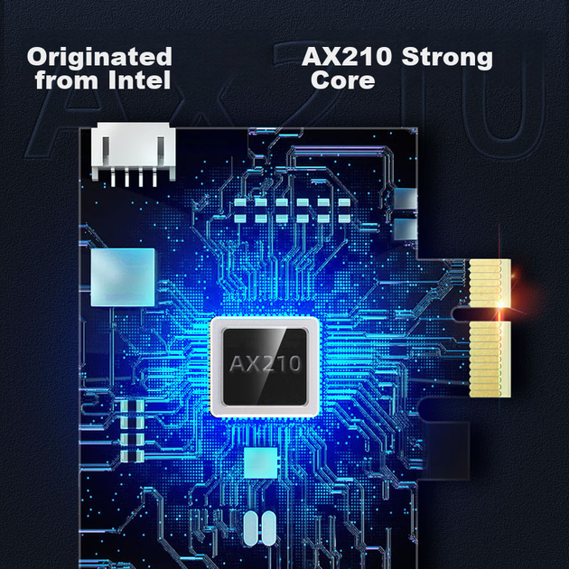 COMFAST CF-AX210 PRO Гигабитный 5G беспроводной сетевой приемник WiFi6 для настольного компьютера, встроенная сетевая карта PCIe 5374M + Bluetooth 5.3 Two-I - изображение 2