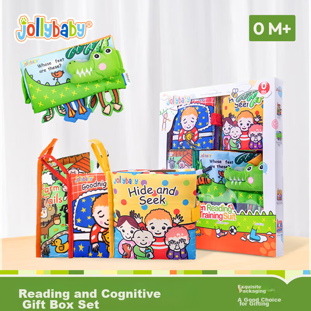 Детская тканевая книжка Jollybaby для раннего развития, от 0 до 18 месяцев, игрушка для жевания, износостойкая, 3D, для чтения, когнитивных тренировок, подарочная коробка. - Фото 1 Детская тканевая книжка Jollybaby для раннего развития, от 0 до 18 месяцев, игрушка для жевания, износостойкая, 3D, для чтения, когнитивных тренировок, подарочная коробка. - изображение 1