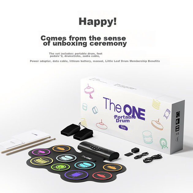 Электронная ударная установка ONE, настольная, домашняя, портативная версия, для взрослых, начинающих и детей, тихая игра на барабанах TRD. - изображение 6
