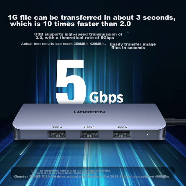 Док-станция расширения UGREEN Type-C, док-станция расширения для проектора HDMI, конвертер VGA HD, USB-адаптер, зарядное устройство PD, универсальный адаптер для ноутбуков Mac, концентратор расширения. - изображение 6