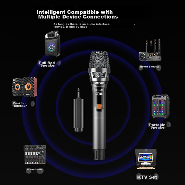 Микрофон SAST OK-93A беспроводной аккумуляторный для караоке - изображение 6