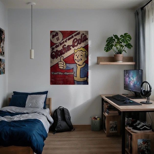 Постер Фаллаут, Fallout, Vault Boy Approved!, декор комнаты геймера, A3 42×30 см (id2167) - изображение 2