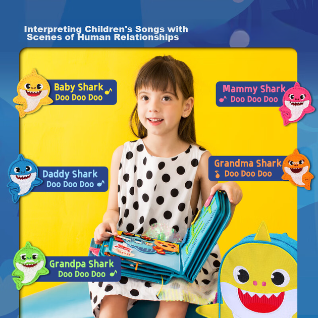 Книжка тканевая детская Моя первая книга PinkFong Акула для 1-6 лет - изображение 2