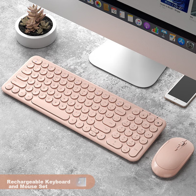 Комплект беспроводной BOW HW098SDL-2 Wireless Pink - изображение 2