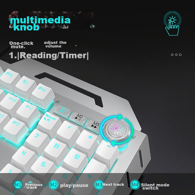 Механическая клавиатура и мышь EWEADN TK900, игровой проводной комплект для настольного компьютера, ноутбука, офиса, клавиатура, мышь, гарнитура, три предмета, функциональные ручки, 104 клавиши, синие переключатели, периферийные устройства для PUBG. - изображение 4