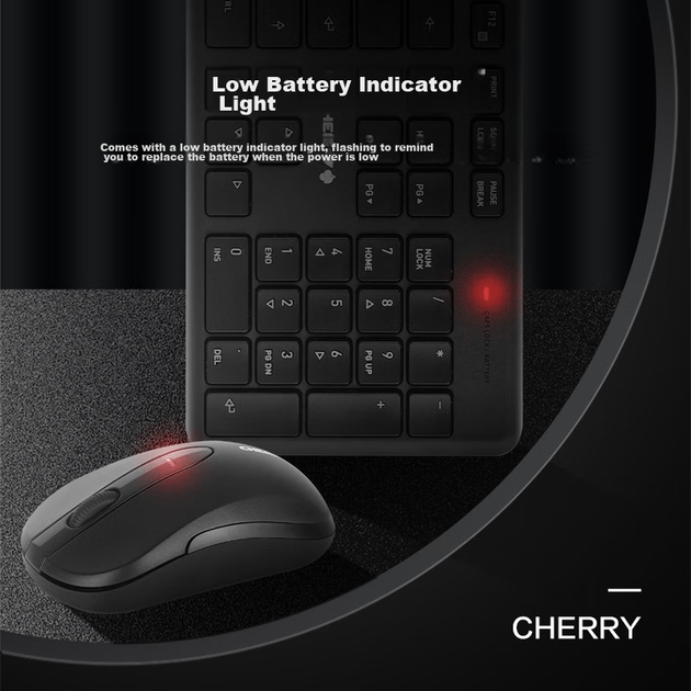 Беспроводная клавиатура и мышь CHERRY DW2300, модернизированная версия второго поколения, полноразмерная, тихая, портативная, для бизнеса, офиса, дома и ноутбука, классический черный цвет. - изображение 5