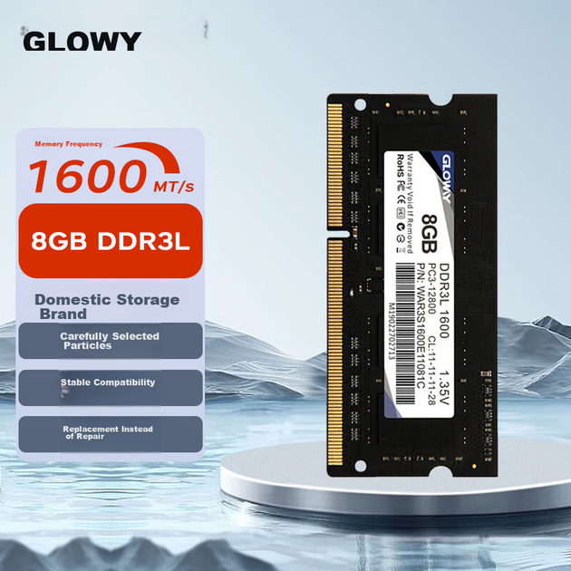 Модуль оперативной памяти Gloway 8GB DDR3L 1600 для ноутбука, Zhanjiang Piao, чипы премиум-класса, CL11, аксессуар для компьютера с поддержкой искусственного интеллекта. - изображение 7
