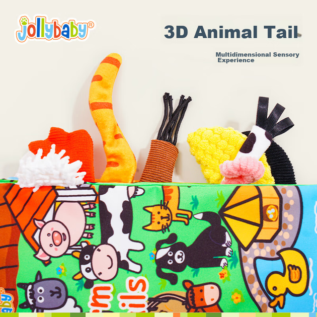 Тканевая книжка Jollybaby развивающая, для детей 0-12 месяцев, моющаяся - Фото 2 Тканевая книжка Jollybaby развивающая, для детей 0-12 месяцев, моющаяся - изображение 2