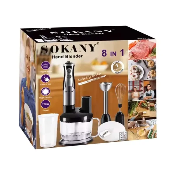 Кухонний комбайн sokany sm-5011-8 700 вт 8в1, блендер 1.5 л, соковижималка, подрібнювач - зображення 5