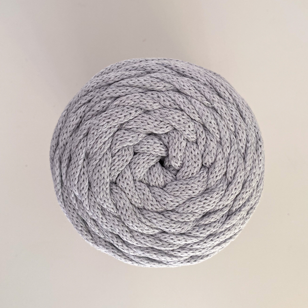 Шнур плетений YarnArt macrame cord 5 мм с сердечником для макраме світло-сірий №756 - изображение 3