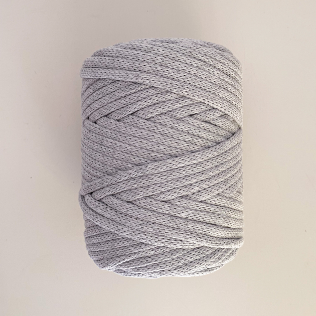 Шнур плетений YarnArt macrame cord 5 мм с сердечником для макраме світло-сірий №756 - изображение 4