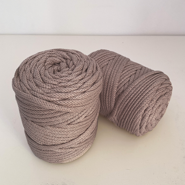 Шнур плетений YarnArt macrame cord 5 мм с сердечником для макраме какао (№768) - изображение 2