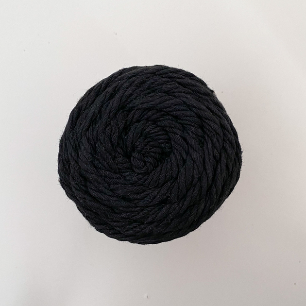 Шнур кручений YarnArt macrame rope 3мм чорний 250г (№750) - зображення 5