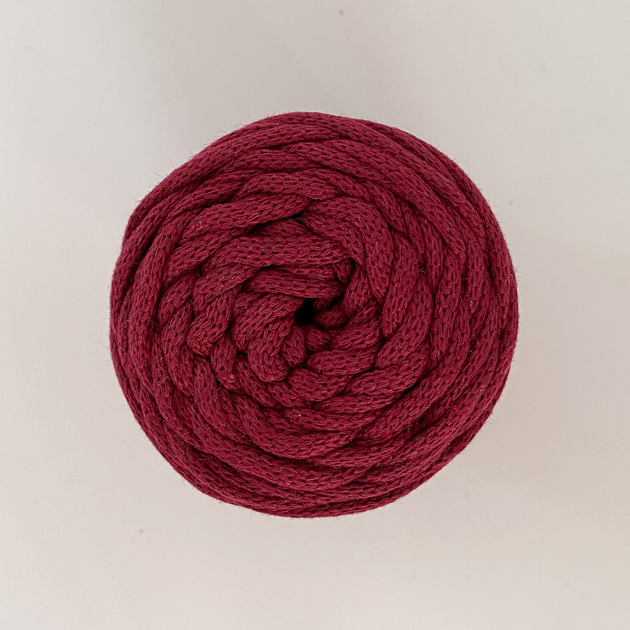 Шнур плетений YarnArt macrame cord бордовий 3 мм для макраме (№781) - зображення 3