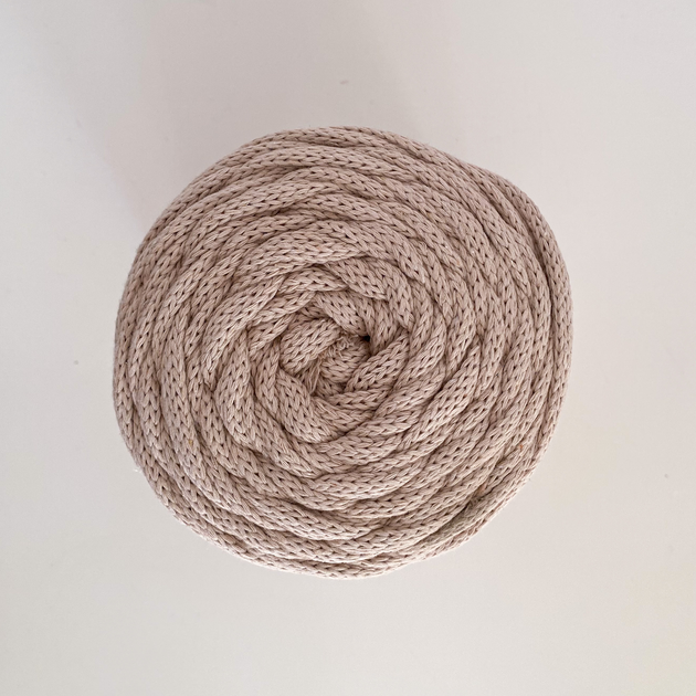 Шнур плетений YarnArt macrame cord 5 мм с сердечником для макраме бежевий (№753) - зображення 3