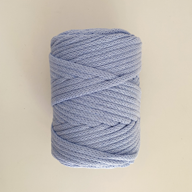 Шнур плетений YarnArt macrame cord 5 мм с сердечником для макраме блакитний (№760) - изображение 5