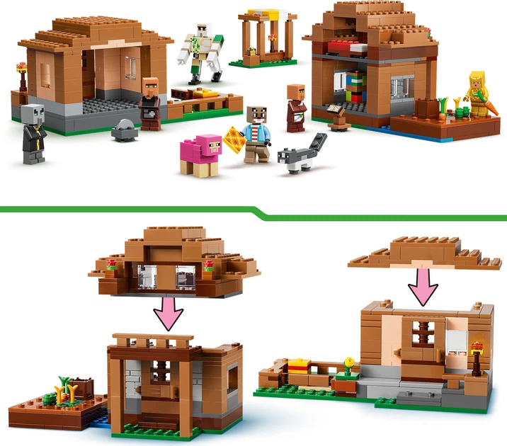 Конструктор LEGO Minecraft Напад викликача на село 607 деталей (21596) - зображення 7