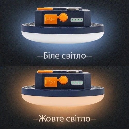 Портативний кемпінговий LED ліхтар Danzel на літієвому акумуляторі 9900мАч (тепле світло) - зображення 4