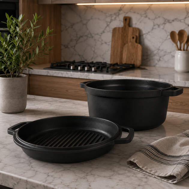 Кастрюля Maestro MR-4120 Cast 2.55 л с крышкой-сковородкой гриль индукция - Фото 3 Кастрюля Maestro MR-4120 Cast 2.55 л с крышкой-сковородкой гриль индукция - изображение 3