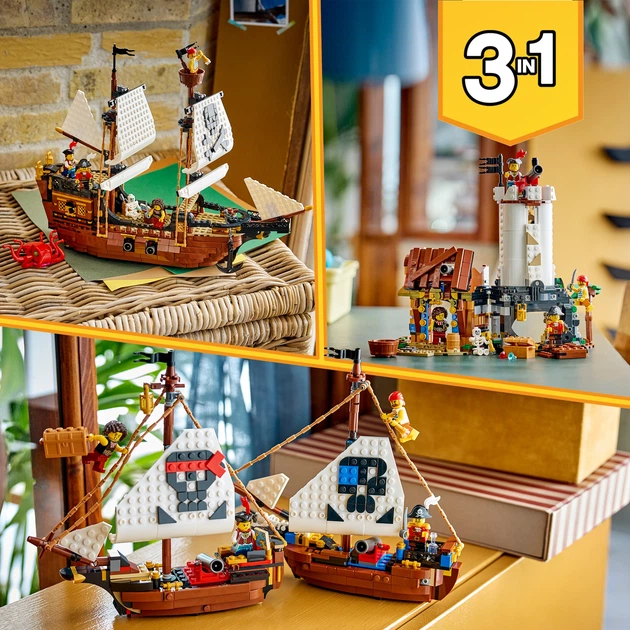 Конструктор LEGO Creator Культовий піратський корабель 1074 деталі (31387) - зображення 5