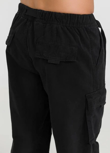 Штаны Карго Baggy с ремнем в поясе черные XL-2XL - Фото 6 Штаны Карго Baggy с ремнем в поясе черные XL-2XL - изображение 6