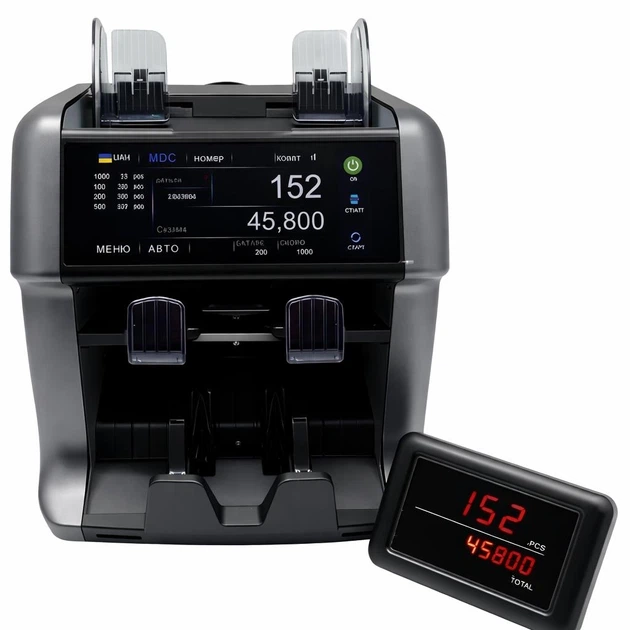 Счетчик купюр с сортировкой GEOS AL-956 PRO MAX 2025 с УФ ИК МГ детекцией Сортировщик с определением фальшивок и автоматическим определением номинала - изображение 6