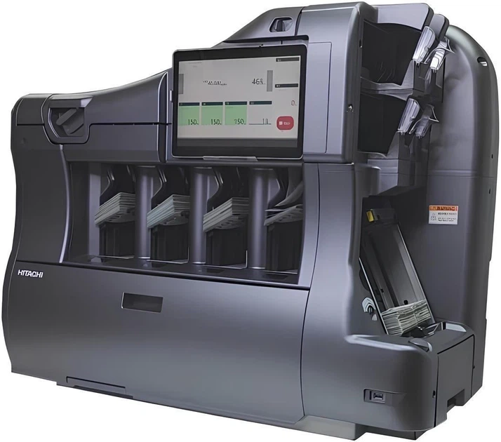 Счетный аппарат Hitachi MS-4200 — мультивалютный сортировщик купюр с проверкой подлинности и номинальным учетом Профессиональный детектор валют С автоматическим стартом подсчёта С функцией детекции подделок - изображение 3