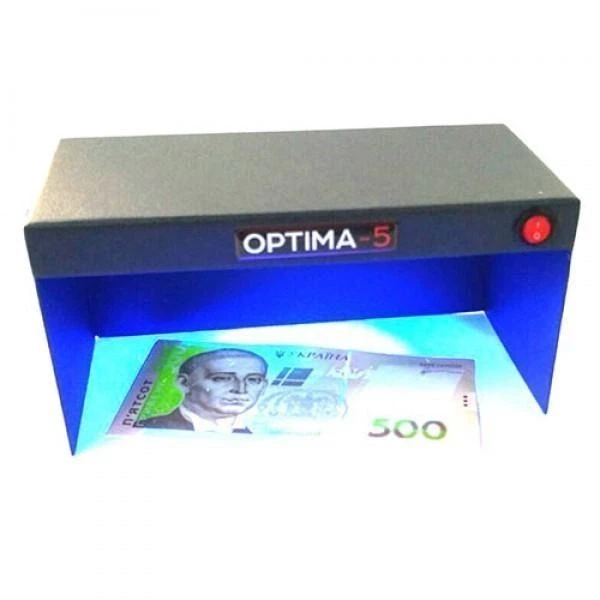 Ручной ультрафиолетовый детектор валют OPTIMA 5 / PRO UV Черный UV 6Вт, проверка купюр и волокон, работа от сети, портативный - изображение 2