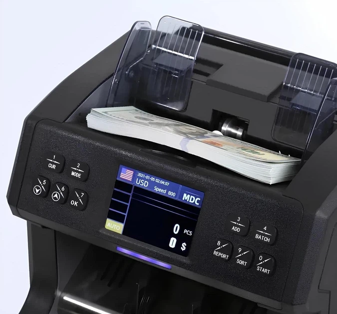 Современная счетная машинка с распознаванием номинала и валюты POS Vector FT700 Аппарат для проверки денег Сортировщик купюр - Фото 2 Современная счетная машинка с распознаванием номинала и валюты POS Vector FT700 Аппарат для проверки денег Сортировщик купюр - изображение 2