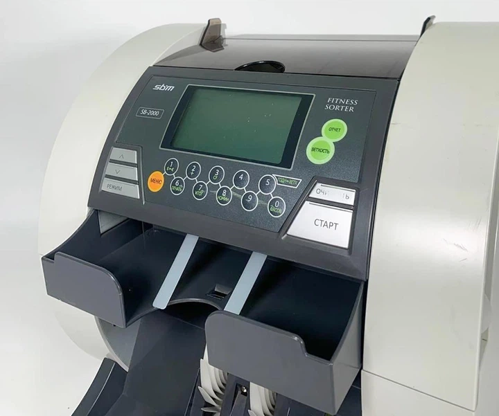 Сортировщик банкнот SBM SB 2000 USD/EUR + Fitness режим Счетная Машинка для проверки купюр, с автоматическим стартом подсчёта, Быстрая проверка - изображение 2