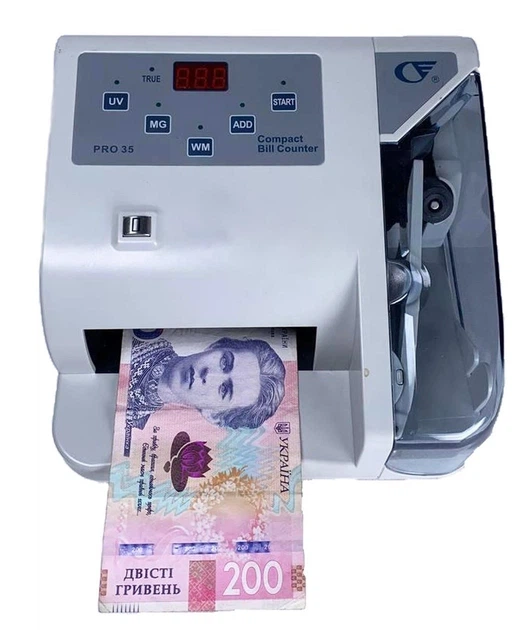 Счетная машинка PRO 35 с портативным детектором UV/MG для проверки купюр и подсчета банкнот Скоростной счётчик денег с функцией детекции подделок - Фото 5 Счетная машинка PRO 35 с портативным детектором UV/MG для проверки купюр и подсчета банкнот Скоростной счётчик денег с функцией детекции подделок - изображение 5