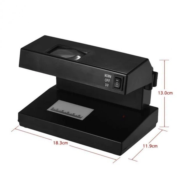 Детектор валют UKC AD 2138 UV Черный, ультрафиолет, пятикратная лупа 5x3 см USD/EUR/UAH и другие валюты AC 220V - изображение 4