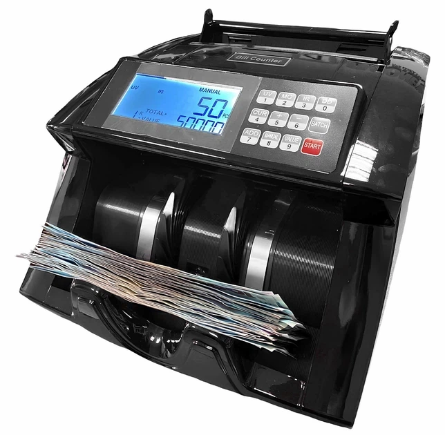 Счетная машинка банкнот Multi Counter Pro 2024 Black | Счетчик купюр с детекцией денег, с автоматическим стартом подсчёта, с сортировкой номинала - Фото 2 Счетная машинка банкнот Multi Counter Pro 2024 Black | Счетчик купюр с детекцией денег, с автоматическим стартом подсчёта, с сортировкой номинала - изображение 2