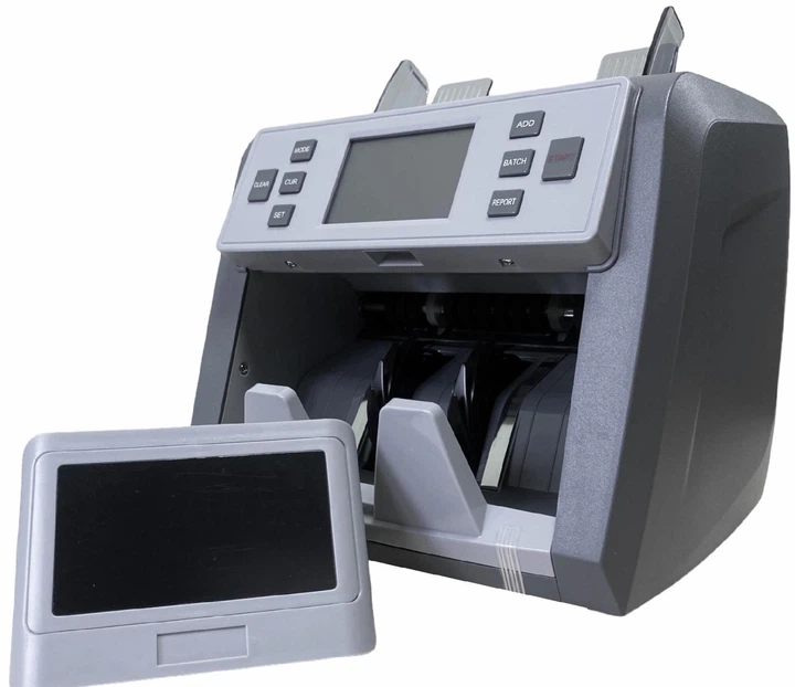 Мультивалютная счётная машинка COUNTER PRO EC900, с проверкой подлинности денег, с автоматическим стартом подсчёта, с сортировкой номинала, Профессиональный - изображение 4