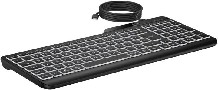 Klawiatura przewodowa HP 405 Multi-Device Backlit Wired Black (7N7C1AA#ABB) - obraz 5