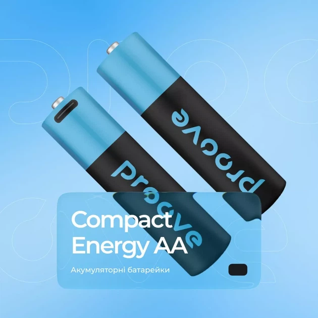 Аккумуляторные батарейки Proove Compact Energy AA 2 шт black (RBCE26010008) - изображение 4