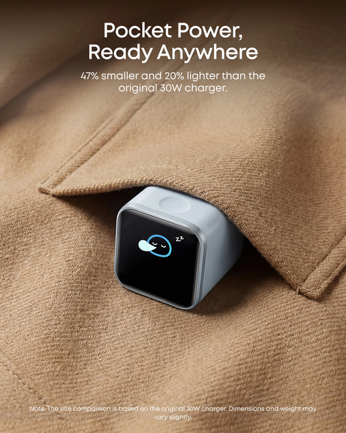 Зарядний пристрій Anker Nano 45W Smart Display Charger Black - зображення 4