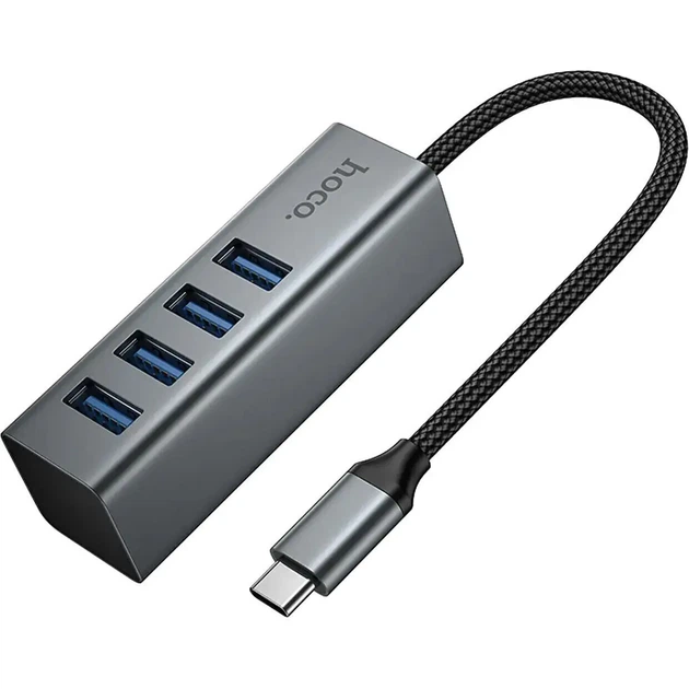 Хаб HOCO HB1C Type-C to 4xUSB3.0 - Фото 10 Хаб HOCO HB1C Type-C to 4xUSB3.0 - изображение 10