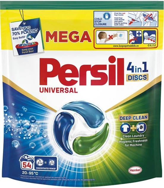 Kapsułki do prania Persil Universal Discs 4 in 1 54 szt (9000101801323) - Zdjęcie 1 Kapsułki do prania Persil Universal Discs 4 in 1 54 szt (9000101801323) - obraz 1