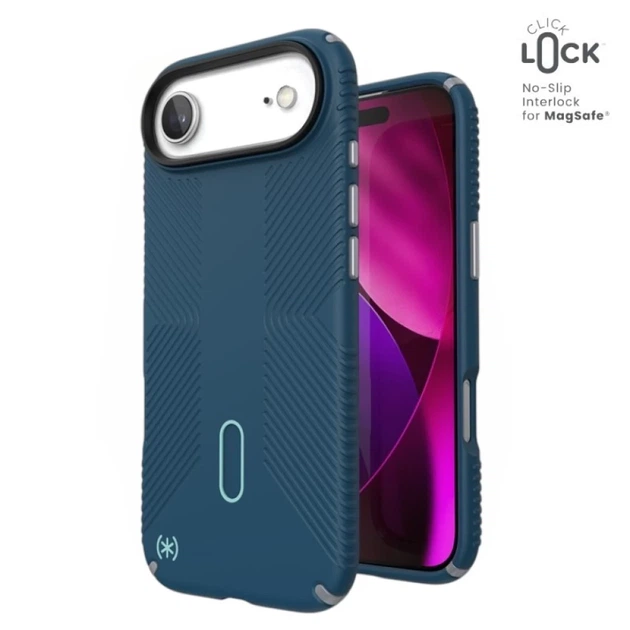 Чехол Speck Presidio2 Grip ClickLock для iPhone 17 Air Deep Sea / Silver Metallic / Spell Blue with MagSafe (150968-3261) - Фото 1 Чехол Speck Presidio2 Grip ClickLock для iPhone 17 Air Deep Sea / Silver Metallic / Spell Blue with MagSafe (150968-3261) - изображение 1