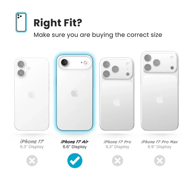 Чехол Speck Presidio2 Grip для iPhone 17 Air Deep Sea / Silver Metallic / Spell Blue with MagSafe (150967-3261) - изображение 6