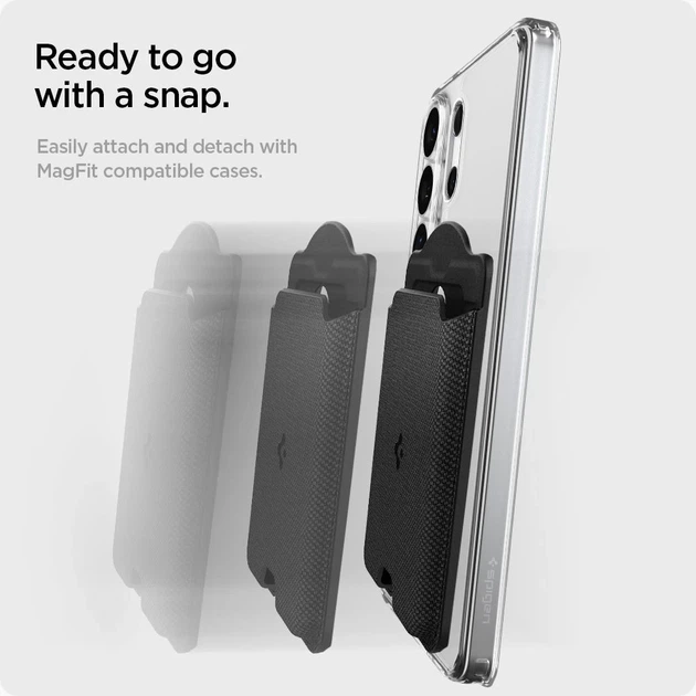 Чехол Spigen Urban Fit Wallet MagSafe Magnetic Card Holder Galaxy S Black with MagSafe (AFA09208) - изображение 8