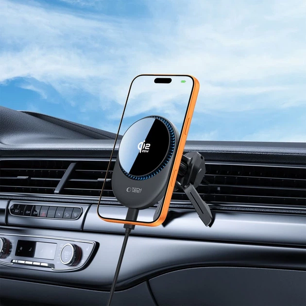 Автодержатель Tech-Protect V21 Magnetic с беспроводной зарядкой 25W Qi2.2 Black with MagSafe (5906302392902) - Фото 10 Автодержатель Tech-Protect V21 Magnetic с беспроводной зарядкой 25W Qi2.2 Black with MagSafe (5906302392902) - изображение 10