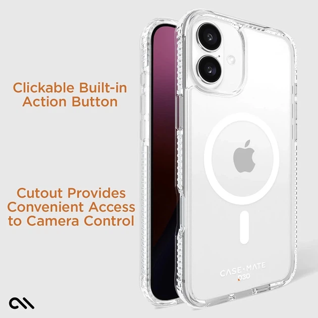 Чехол Case-Mate Tough D3O для iPhone 16 Plus Clear with MagSafe (CM054370) - изображение 14