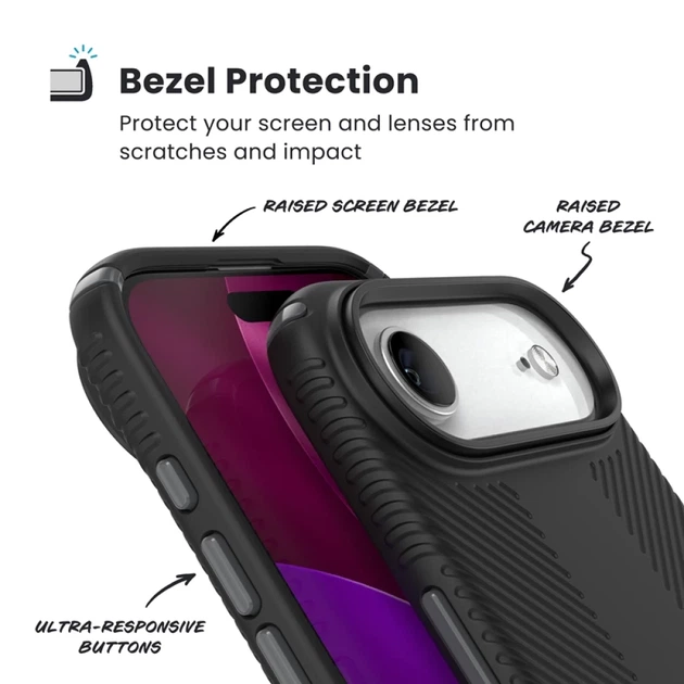 Чехол Speck Presidio2 Grip для iPhone 17 Air Black / Slate Grey / White with MagSafe (150967-D143) - Фото 4 Чехол Speck Presidio2 Grip для iPhone 17 Air Black / Slate Grey / White with MagSafe (150967-D143) - изображение 4