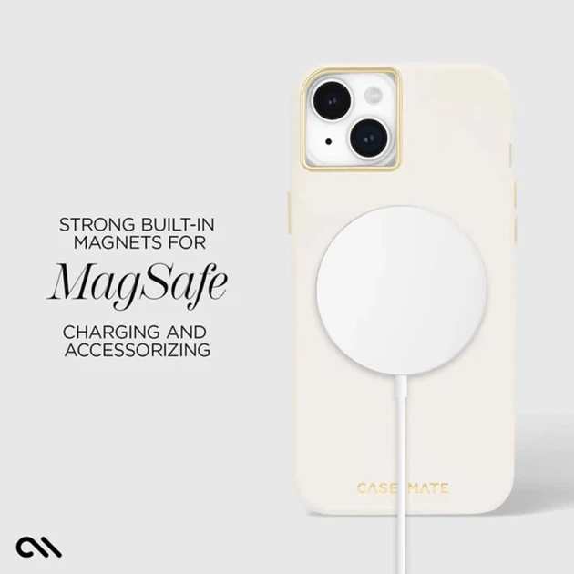 Чехол Case-Mate Silicone для iPhone 15 Plus бежевый with MagSafe (CM051564) - Фото 4 Чехол Case-Mate Silicone для iPhone 15 Plus бежевый with MagSafe (CM051564) - изображение 4